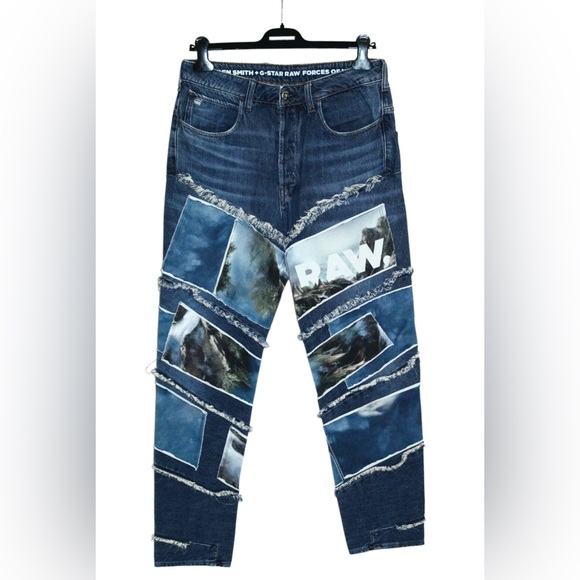 Jaden Smith + G-star spiraq rftp patches water 3D slim jeans W 28 L 32 - Picture 1 of 14